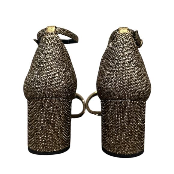 Alexandre Birman Vicky 60 Metallic Gold Bronze Glitter Knotted Sandal 38 - Picture 5 of 11